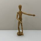 Vintage Jointed Posable Articulating Wooden Human Model Figure Art Sculpture 13"