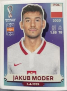 2022 Panini FIFA World Cup Qatar Stickers - POL 14 Jakub Moder - Picture 1 of 1