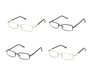 Reading Glasses Mens Spring Hinge Metal Readers 2 Pair Lot Full Rim HSNR2 - Picture 1 of 3