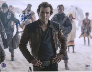 Foto firmada por Alden Ehrenreich Star Wars en solitario de 11" x 14" - Holograma de Alden - Imagen 1 de 1