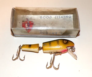 Señuelo de pesca articulado PAW PAW #401 de colección en caja original, amarillo/dorado, negro - Imagen 1 de 6