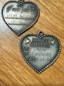 Sterling Love Charms Depression Era - Picture 1 of 4