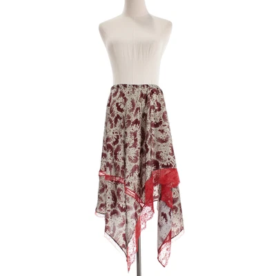 Falda Asimétrica Dries Van Noten Nueva Con Etiquetas Shake Talla 38 (US 6) Borgoña/Multi Seda Foto 1 de 4