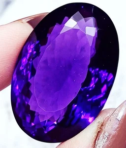 Oval Shape Natural Violet Amethyst 65 To 70 Ct Loose Gemstone Certified - Picture 1 of 7