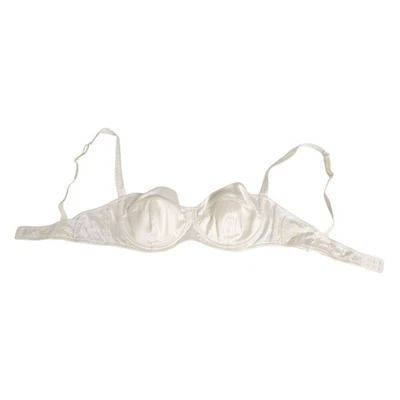 DOLCE & GABBANA Ropa Interior Blanco Seda Satén Balconnet Lencería Sujetador IT4/US L $330 Foto 1 de 4