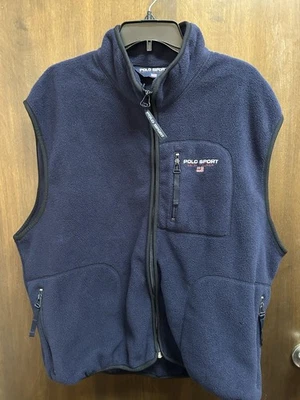 Vintage Polo Sport Men’s XXL Vest Blue Zippered Pockets 2XL  Ralph Lauren - Image 1 of 4