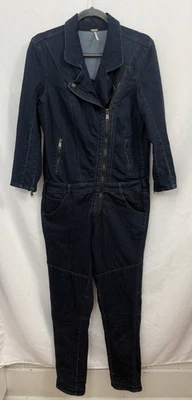 Macacão Free People jeans utilitário feminino tamanho 8 lavagem escura - Imagem 1 de 4