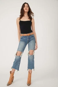 Free People Maggie Mid Rise Straight Jean Aged To Perfection sz 25 - Picture 1 of 3