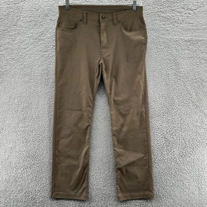 Prana Pants Mens 34 Brown Stretch Hiking 5 Pocket Slim Fit Brion Pant 34x32 - Picture 1 of 15