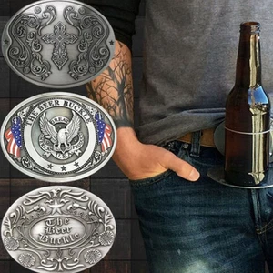 1x Beer Bottle Belt Buckle Hands-Free Beverage Can Belt Holder for Father's Day - Picture 1 of 11