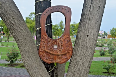 Premium Quality Rosewood 10 String Flower Lyre harp Design Wooden Lyre Harp - Image 1 of 2