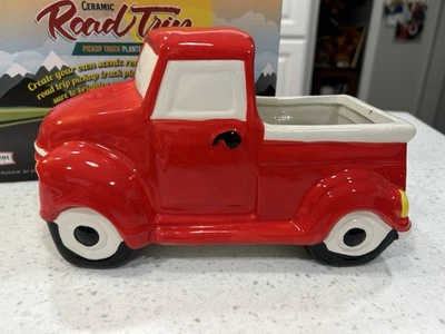 Camioneta pickup roja Road Trip cerámica nueva en caja, maceta Foto 1 de 4