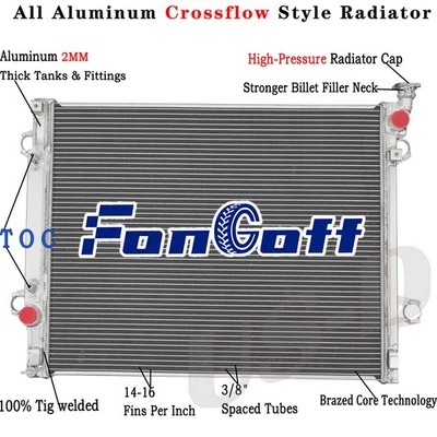3 Row Aluminum Radiator For 2005-2011 2007 Toyota Tacoma 2.7L L4 4.0L V6 - Image 1 of 4