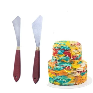 2Pcs Stainless Steel Blade Oil Painting Knives Palette Knife Art Students - Picture 1 of 12