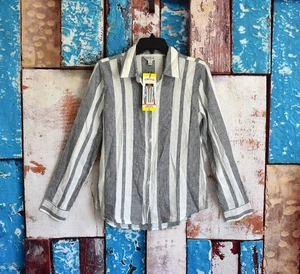 Women's Orvis Ladies' Long Sleeve Linen Blend Top SMALL Island Stripe NEW - Foto 1 di 11