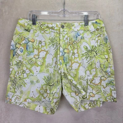 Pantalones Cortos de Senderismo Title Nine Brash 5" Para Mujer Talla 8 Verde Blanco Acuarela Carga Foto 1 de 4