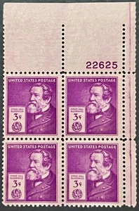 Scott#: 891 - Famous Americans: Cyrus McCormick 3¢ 1940 BEP Plate Block MNHOG - Bild 1 von 2