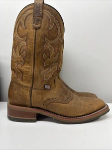 Stivali da lavoro western DOUBLE H uomo 9,5 D ICE corteccia sella vamp quadrati punta morbida - Foto 1 di 5