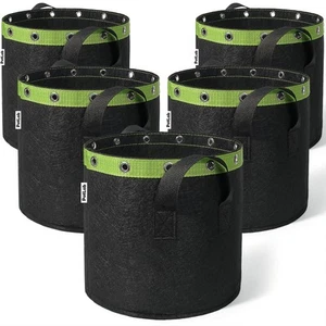 ® 5 Gallon Low Stress Training Grow Bags (5-Pack),Fabric Grow Bags,Fabric Pot... - Picture 1 of 5
