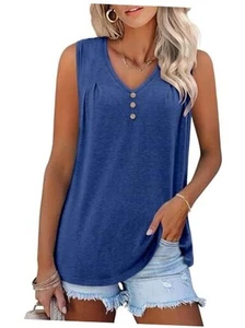 Tank Tops for Women Summer Casual Sleeveless Shirts Dressy Trendy Small 20blue - Picture 1 of 5