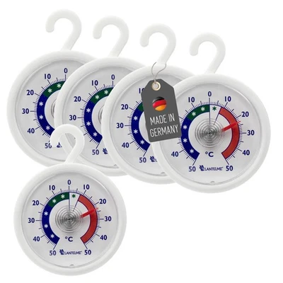 5 Stück Kühlschrank Thermometer Set mit Haken Gefrierschrank Kühltruhe Analog - Bild 1 von 4
