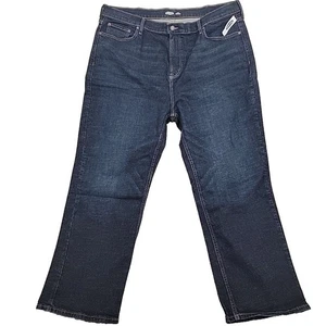 Old Navy NWT Mens Jeans Size 42X30 Loose Built In Flex Dark Blue Denim Straight - Picture 1 of 10