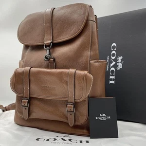 complete with accessories Coach backpack carriage backpack leather brown A4 Gift - Picture 1 of 11