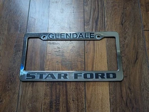 RARE Glendale Star Ford California Plastic Chrome Dealer License Plate Frame - Picture 1 of 2