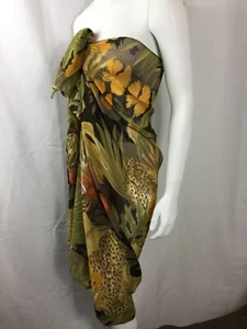 Pareo Größe Sarong durchsichtig tropischer Druck Strand Abdeckung Schal 75” x 40” - Bild 1 von 9