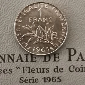 1 FRANC SEMEUSE 1965 FDC AUS DER SCHATULLE / PATINA / UNC / FRANKREICH - Bild 1 von 2