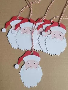 Christmas Santa Gift Tags with Baker's Twine (6) cardstock - Picture 1 of 2