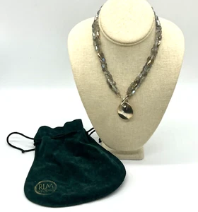 RLM Studio 925 Sterling Silver Robert Lee Morris Necklace LABRADORITE 3 Strand - Picture 1 of 5