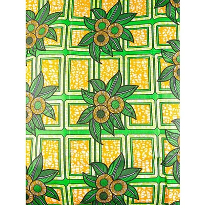 African Flowers Print Fabric 4 yards - Image 1 of 2