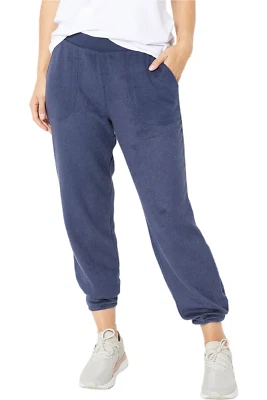 AnyBody Cozy Fur Fleece Pants Deep Navy - Image 1 of 4