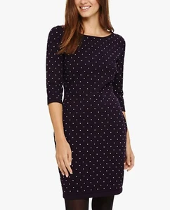 Phase Eight Helene Heat Fix Shift Dress Blackcurrant with Stud Detail - Picture 1 of 6
