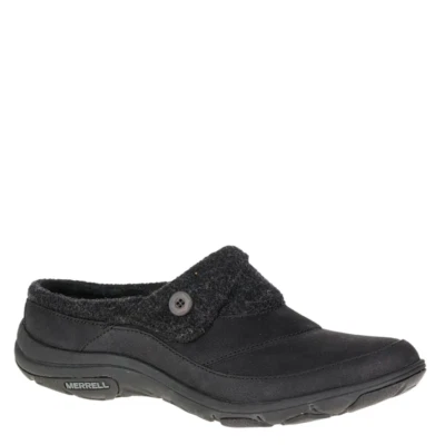 Merrell Women's Dassie Fold Slide Shoes Slippers Leather & Textile Black J02150 - Image 1 of 4