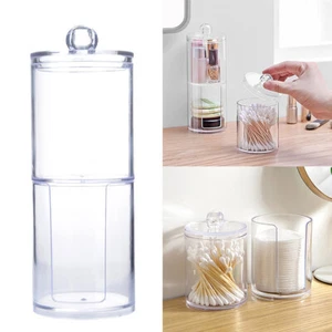 Acrylic Cotton Wool Pad Dispenser Bathroom Plastic Make Up Storage Holder Clear - Picture 1 of 10