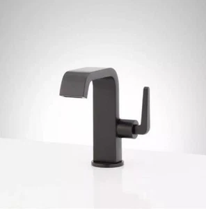 Signature Hardware Drea Single-Hole Bathroom Faucet, Matte Black - Picture 1 of 2