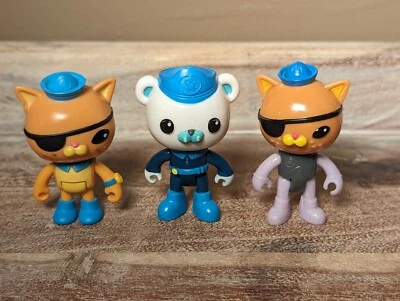 (Lote de 3) figuras de octonautas 3” juguetes Meomi 2010 oso gatito nutria marina Foto 1 de 3