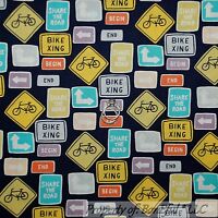RETRO ROUTE 66 HISTORICAL MAP SIGNS STATES CARS MORE COTTON FABRIC FQ 