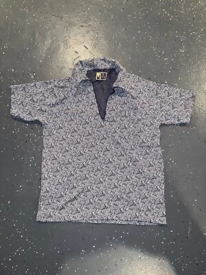 Camisa top vintage XL MR Cellini prendas de punto manga corta cuello cuarto cremallera para hombre Foto 1 de 4