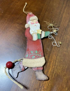 Adorno de árbol de Navidad de Papá Noel de hojalata de colección brazo y pierna móviles articulados. - Imagen 1 de 7