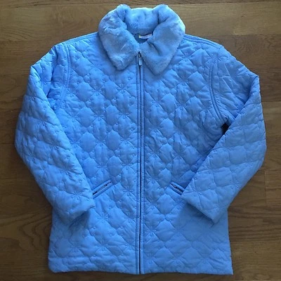 Abrigo Chaqueta Hanna Andersson Mujer Azul Acolchado Cuello Piel Sintética S Pequeño De Colección Y2K Foto 1 de 4