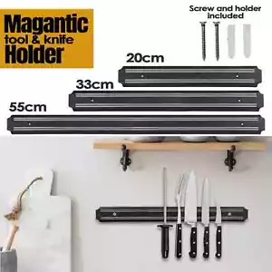 Magnetic Wall Mounted Knife Store Back Strip Kitchen Utensil Holder Storage Bar - Picture 1 of 15