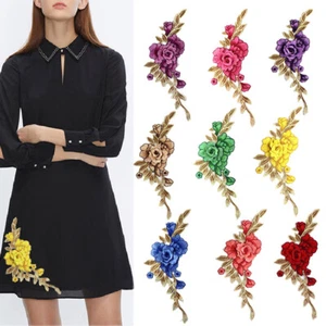 Toppa fiori rosa ferro cucito ricamato distintivo vestiti ricamo applique - Foto 1 di 50