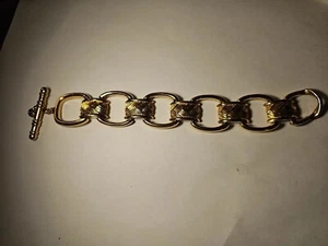 Bracciale catena vintage grosso anni 80, facile da accendere, spento! Tono oro - Foto 1 di 4