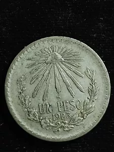 1923 M Mexico Silver Peso XF/AU T333 - Picture 1 of 2
