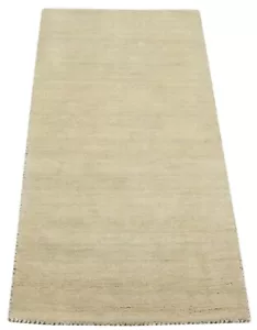 Gabbeh Teppich 100% Wolle 70X140 cm Handarbeit Beige Handgetuftet T1036 - Bild 1 von 6