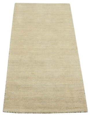 Gabbeh Teppich 100% Wolle 70X140 cm Handarbeit Beige Handgetuftet T1036 - Bild 1 von 4