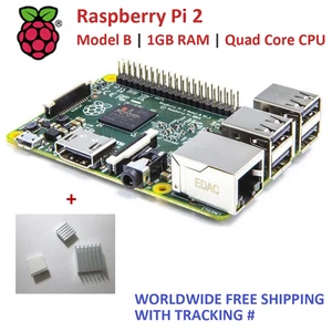 RASPBERRY PI 2 V1.2 - Model B. 1GB RAM, Quad Core CPU + Heatsink x3 - Picture 1 of 3